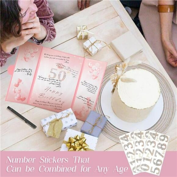 Pink Gold Birthday Guestbook Sign In Board Party Decoration Keepsake Display - Picture 4 of 8